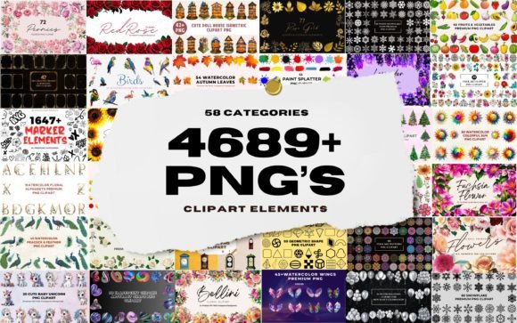 4689 PNG s Clipart Elements Bundle: A Creative Powerhouse for Designers and Enthusiasts