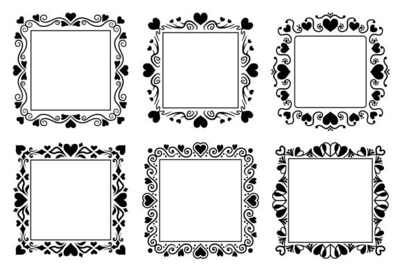 Abstract Borders with Hearts: A Versatile Design Element for Modern Creatives