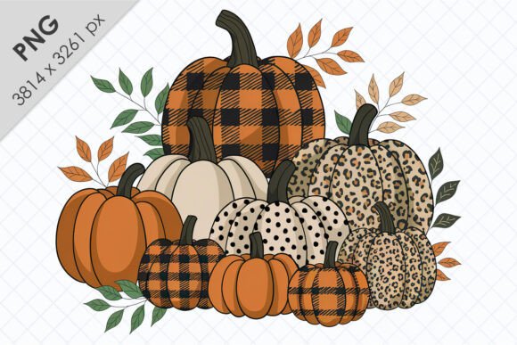 Autumn Pumpkin Collage PNG Clipart: A Versatile Design Resource