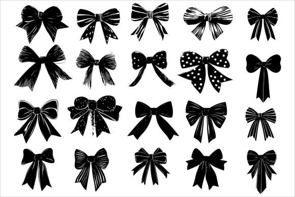 Bow Ribbon Silhouette Vectors