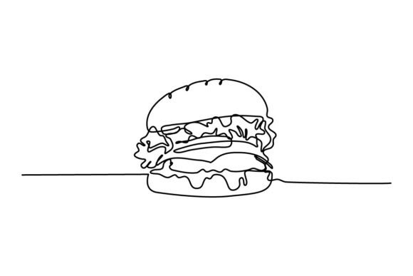 Burger One Continuous Line