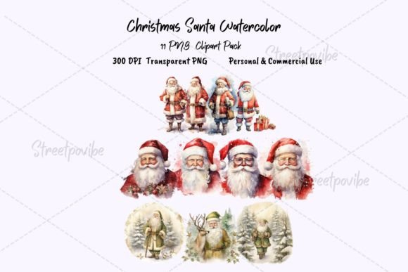 Christmas Santa Watercolor Clipart PNG: A Versatile Asset for Modern Creators