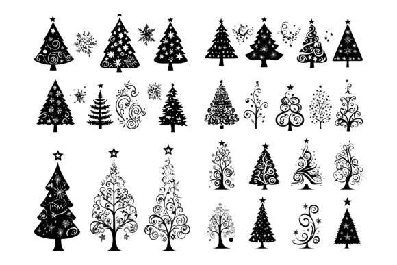 Christmas Tree Vector Silhouettes: A Versatile Resource for Creative Projects