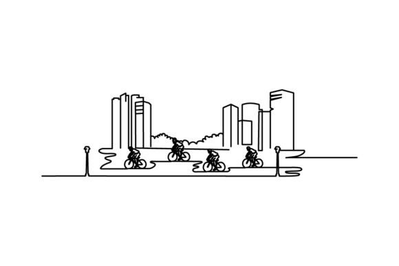 City Continuous Line Art: Bold and Beautiful