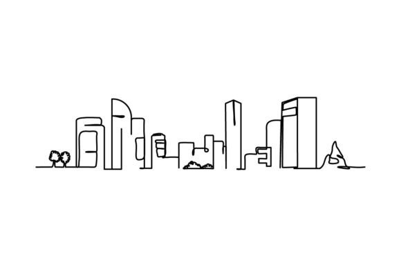 Cityscape Continuous Line Art