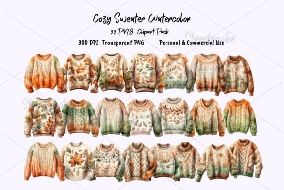 Cozy Autumn Sweater Watercolor Clipart: A Strategic Design Asset for Creative Projects