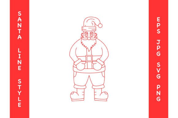 Cute Santa Claus Line Art Illustration