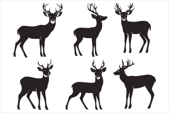 Deer Heads in Unique Poses Vector Set: A Versatile Design Resource
