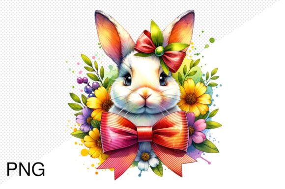 Easter Bunny Bow Clipart Sublimation