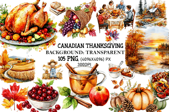 Embrace the Spirit of Gratitude with the Canadian Thanksgiving Clipart Bundle