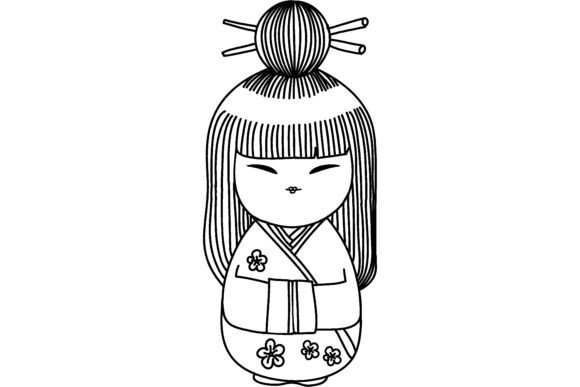 Engraving Illustration of Cute Japanese: A Unique Blend of Tradition and Modern Design