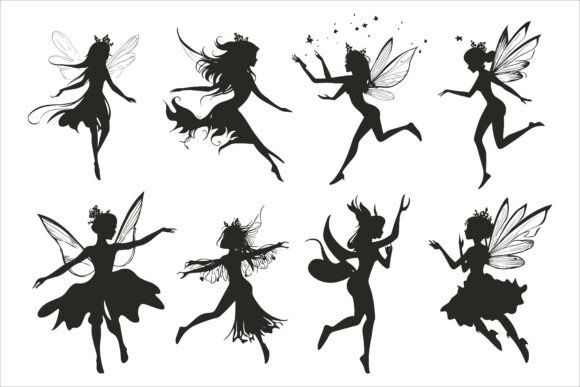 Fairy Silhouettes Magical Vector Poses