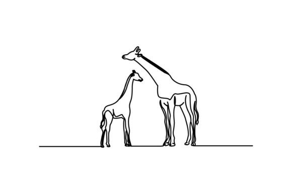 Giraffe Continuous Line Art