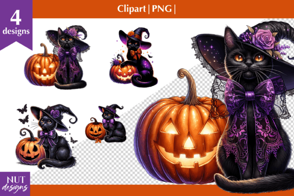 Halloween Clipart Cute Black Cat Pumpkin: A Spooky Yet Adorable Addition to Your Projects
