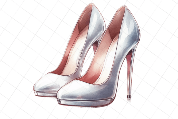 High-Heeled Shoes Watercolor Style