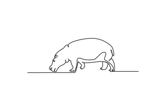 Hippo Continuous Line Art: Minimalist Elegance in Design