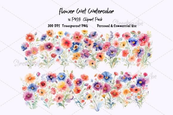 Inkwash Flower Watercolor Clipart PNG: A Strategic Asset for Creative and Business Projects