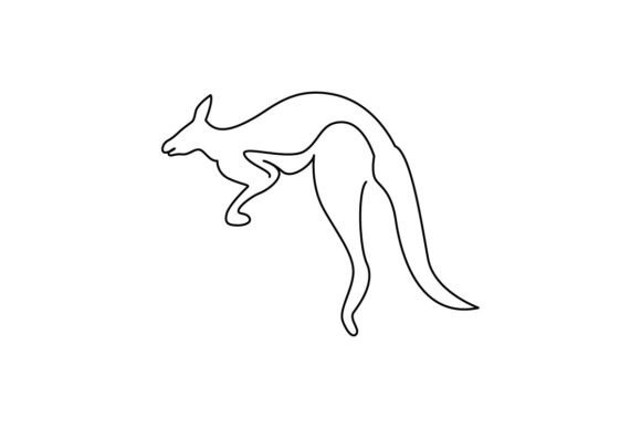 Kangaroo Continuous Line Art: A Minimalist Approach to Animal Silhouettes