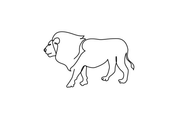 Lion Continuous Line Art: Minimalist Elegance