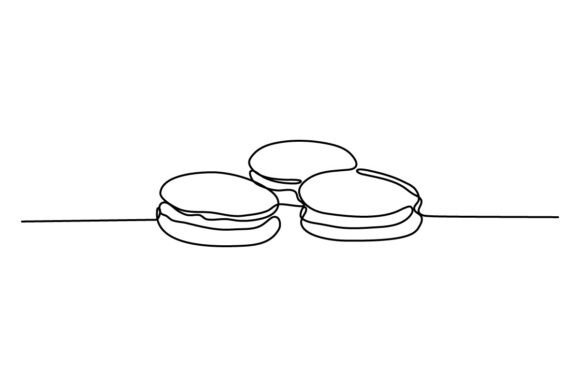 Macaron Cookie One Continuous Line