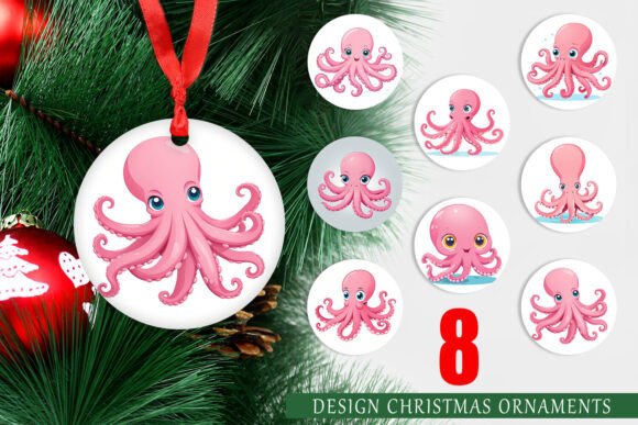 Ornament Pink Octopus Valentine: A Unique Addition to Your Holiday Decor