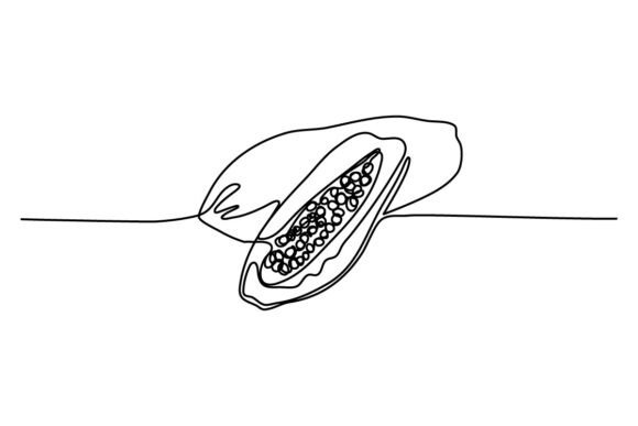 Papaya One Continuous Line