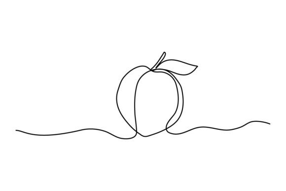 Peach One Continuous Line: A Unique Approach to Fruit Symbol Design