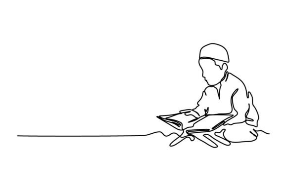 Ramadhan Continuous Line Art