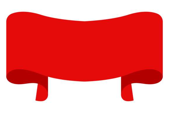 Red Ribbon Banner Template. Blank Decora