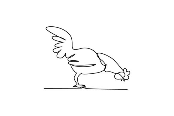 Rooster Continuous Line Art
