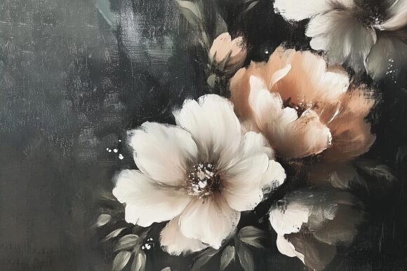 Soft Blush Floral Oil Painting: A Timeless Addition to Creative Projects