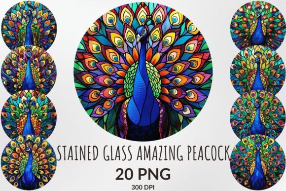 Stained Glass Amazing Peacock Clipart: A Stunning Addition to Your Creative Projects