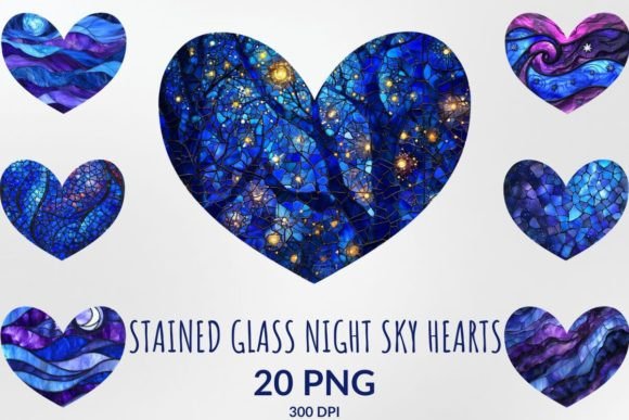 Stained Glass Night Sky Hearts Clipart: A Strategic Tool for Creative Expression