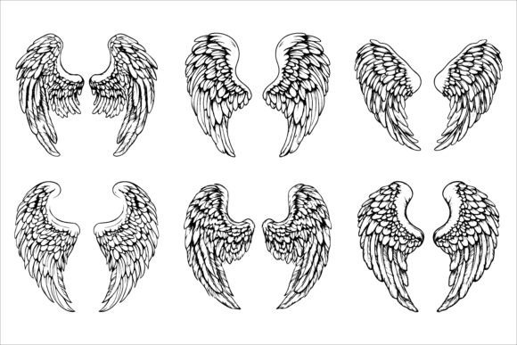 Symmetrical Angel Wings Vector Art: A Versatile Creative Resource