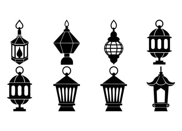 Unique Lantern Silhouette Vector Pack