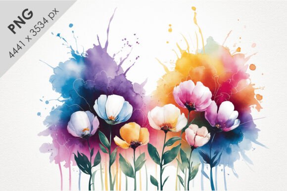 Vibrant Watercolor Floral Clipart PNG: A Versatile Resource for Creative Projects