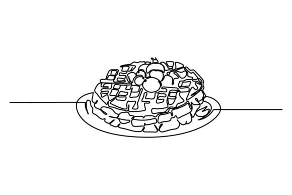 Waffle One Continuous Line Design