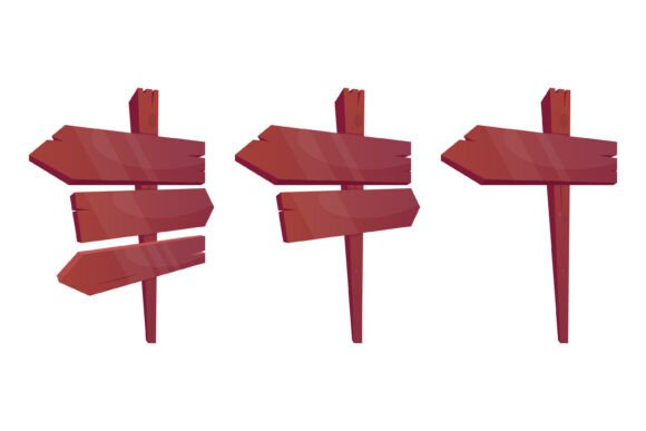 Wooden Direction Sign Clipart